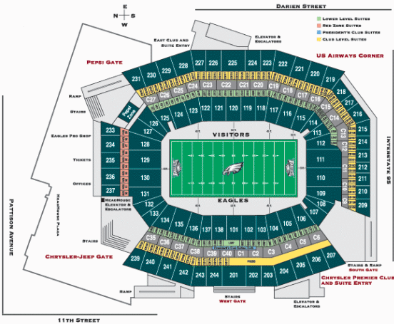 Lincoln Financial Field Seating Chart - Philadelphia Eagles