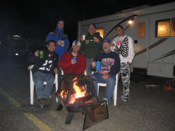 Hanging out by the portable fire pit